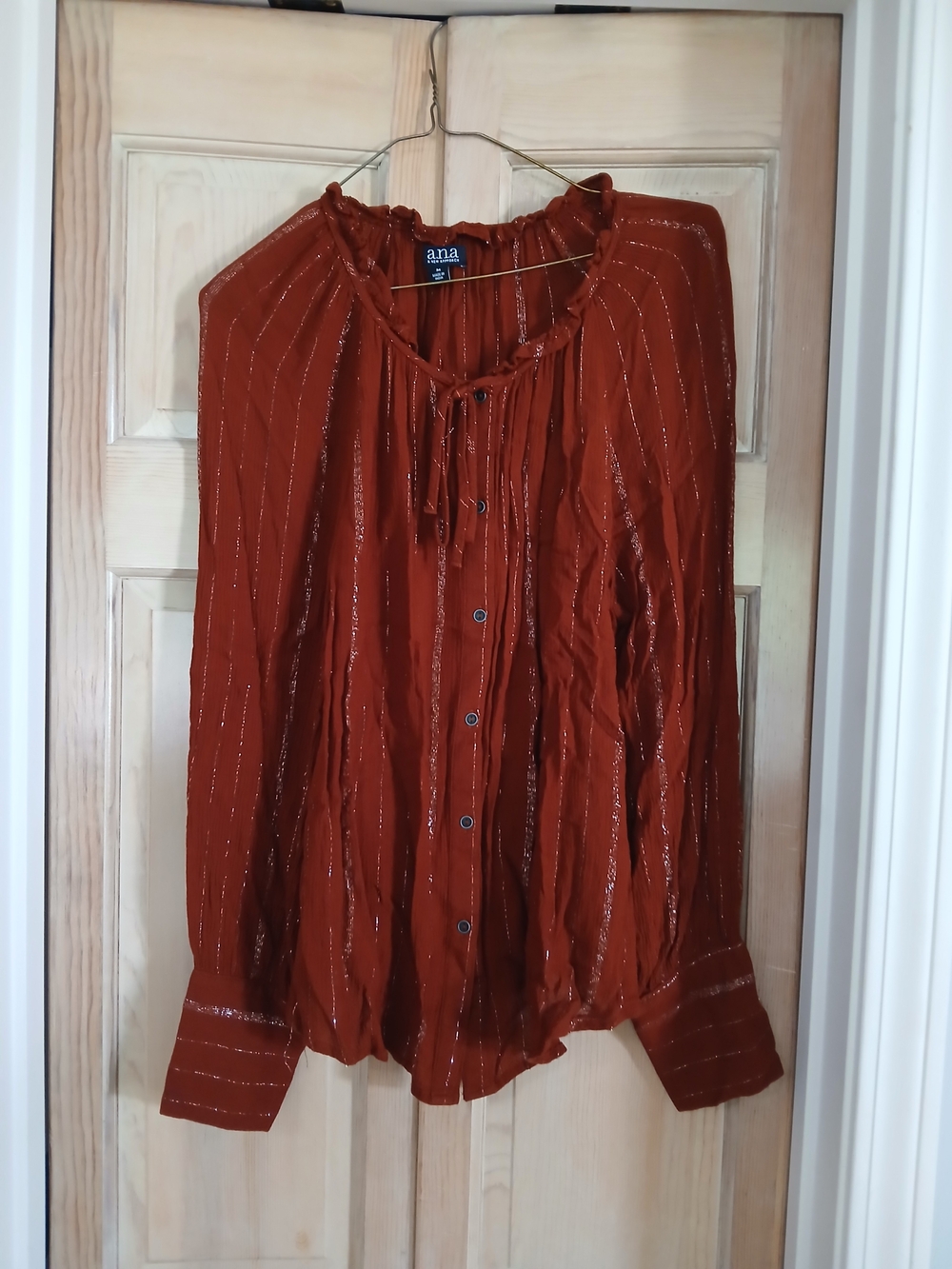 a.n.a Rust Orange Women’s Tunic with Metallic Accents